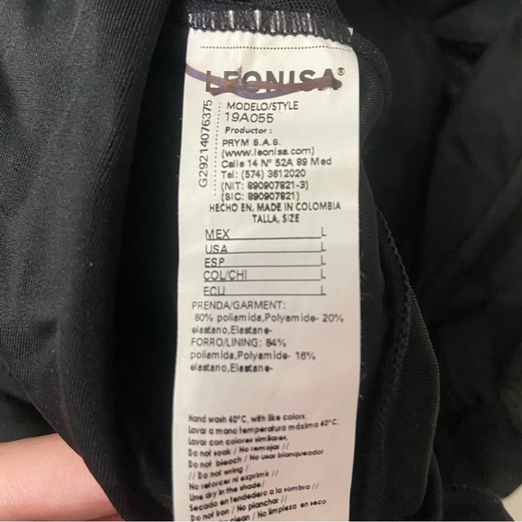 New! Leonisa Shaoeware Black lifting firming One-Piece Swimsuit 3835 - Picture 4 of 8